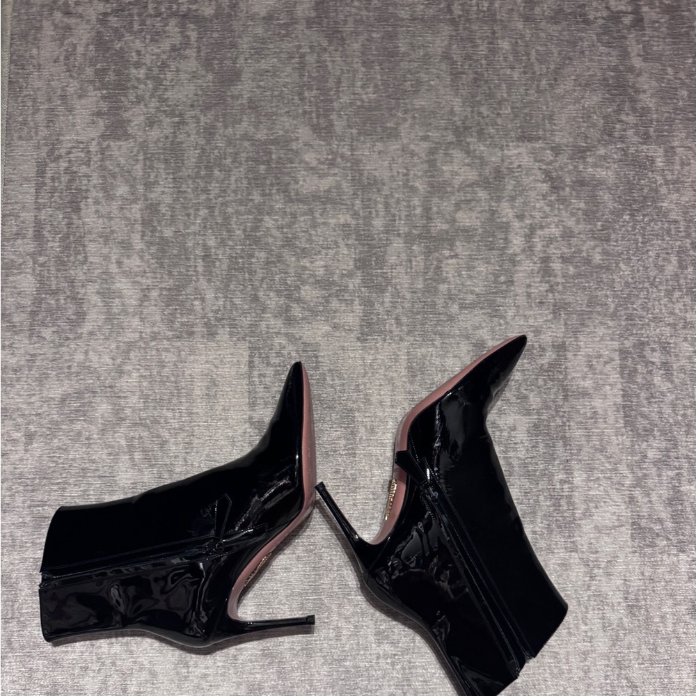 Aquazzura Black Patent Heeled Boots